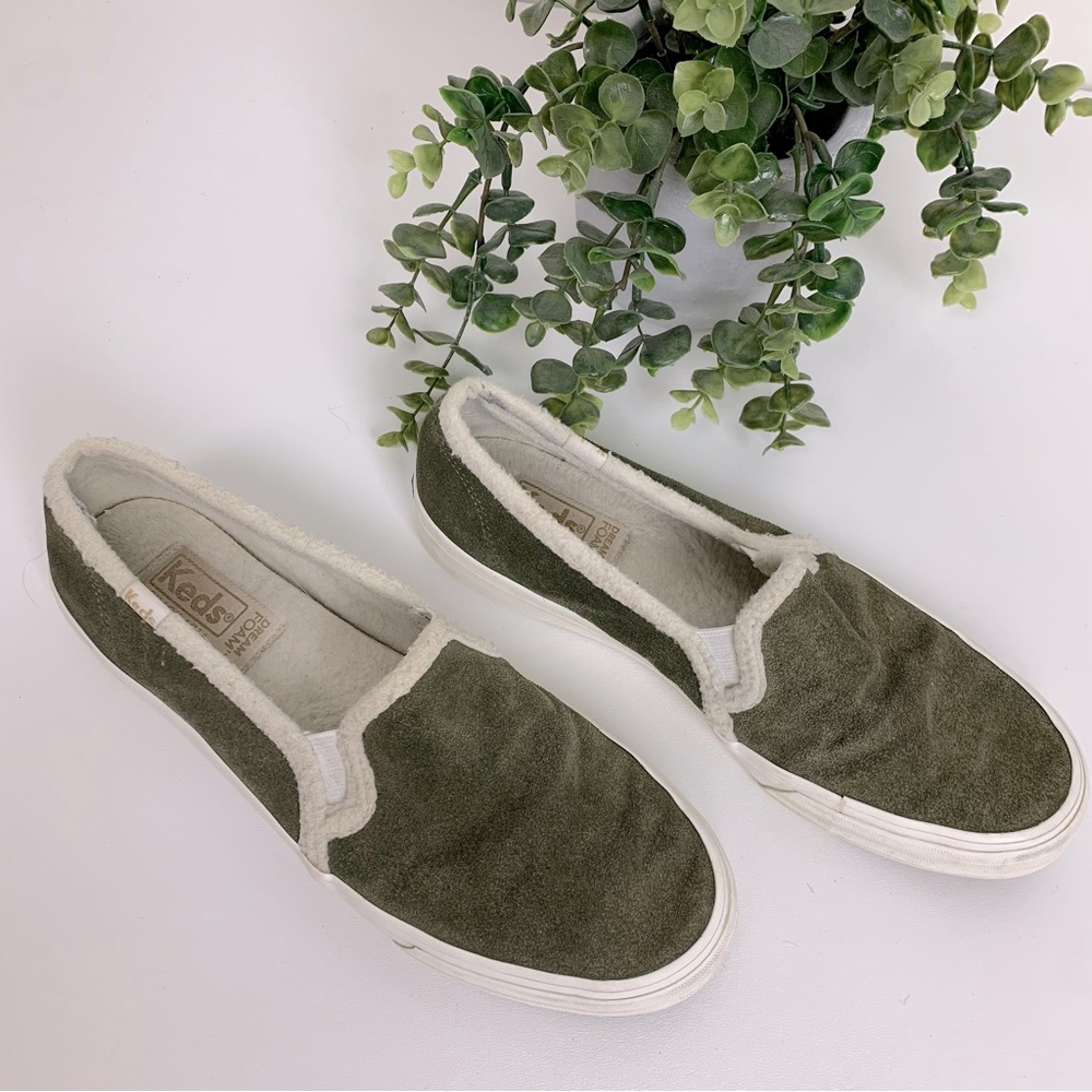 Keds Women’s Double Decker Suede Green Slip On Size 9.5 - Picture 2 of 12